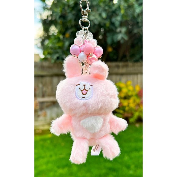 Kanahei Kawaii Pink Bunny Plush Keychain Purse Bag Charm - Picture 1 of 5